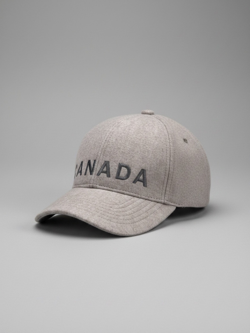 HBC Unstructured Melton Wool Blend “CANADA” Ball Cap in Beige | O/S